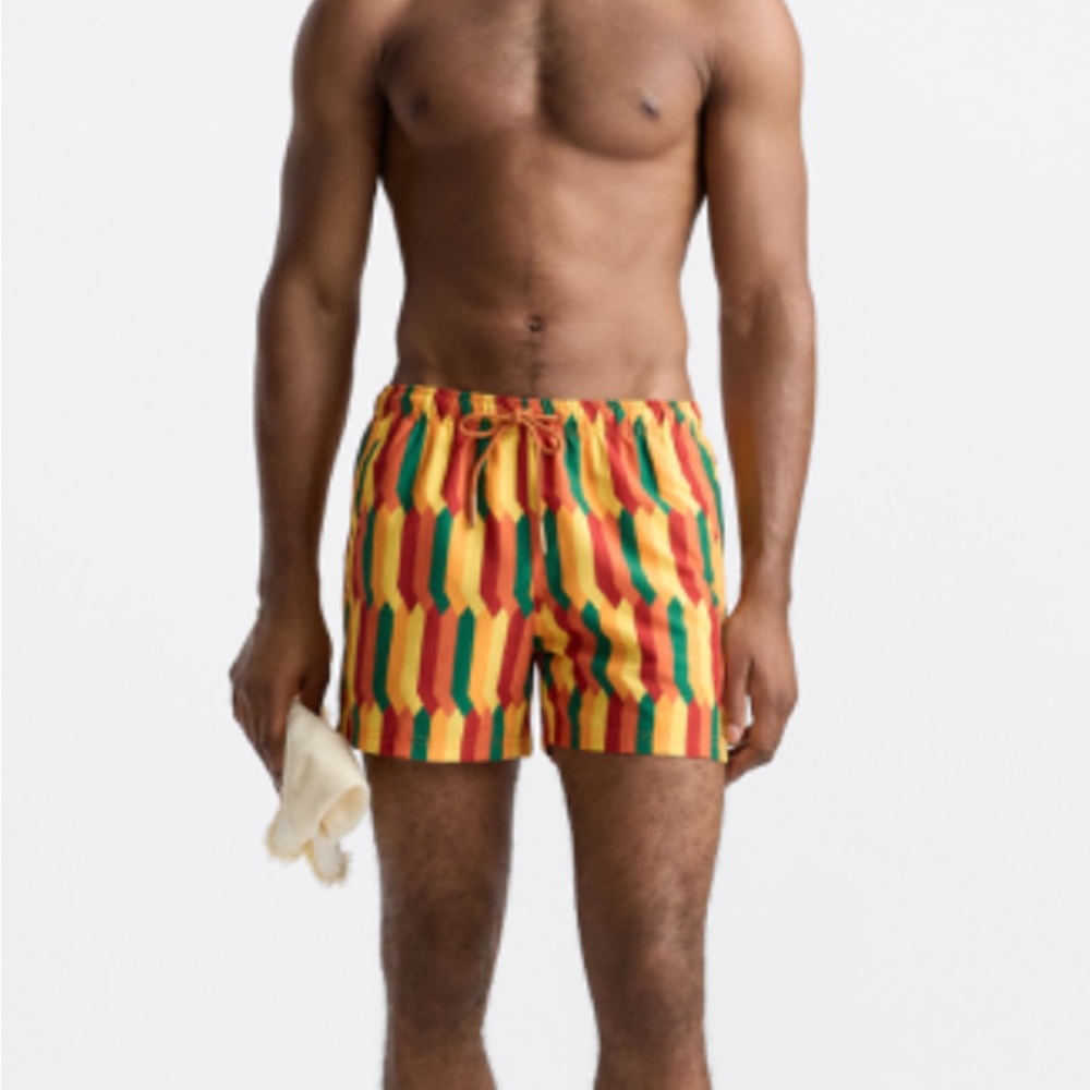 NWT Zara geometric print swimming trunks